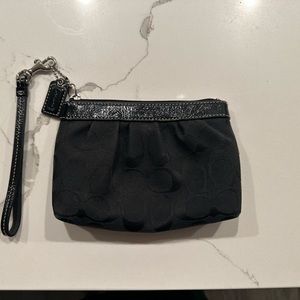 Coach black wristlet 7x5